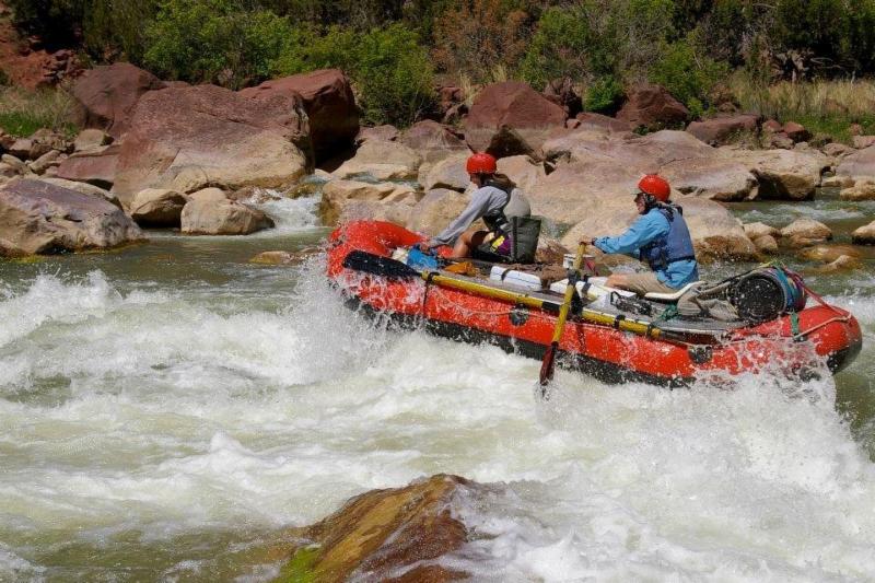 Professor Robert Glennon white-water rafting on a  section of the Green River in Utah called Gates of Lodore.