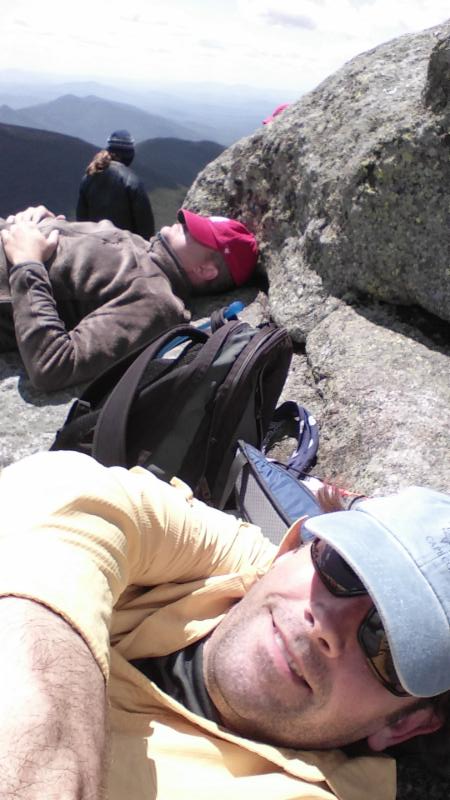 Professor Chris Robertson at the highest point in New York State -- Mt. Marsh.