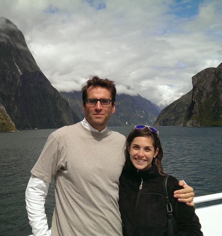 Elizabeth and Doug at Milford Sound in New Zealand.
