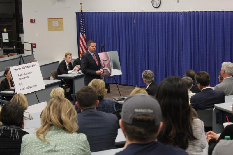 Sean presenting to the jurors during the competition.