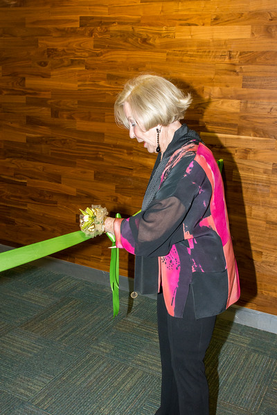Mary Ann officially cutting the ribbon and welcoming one and all to the Robert Carroll Stubbs Career Development Suite